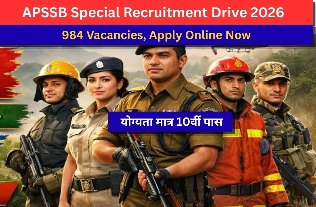 APSSB Special Recruitment Drive 2026 : 984 Vacancies, Apply Online Now