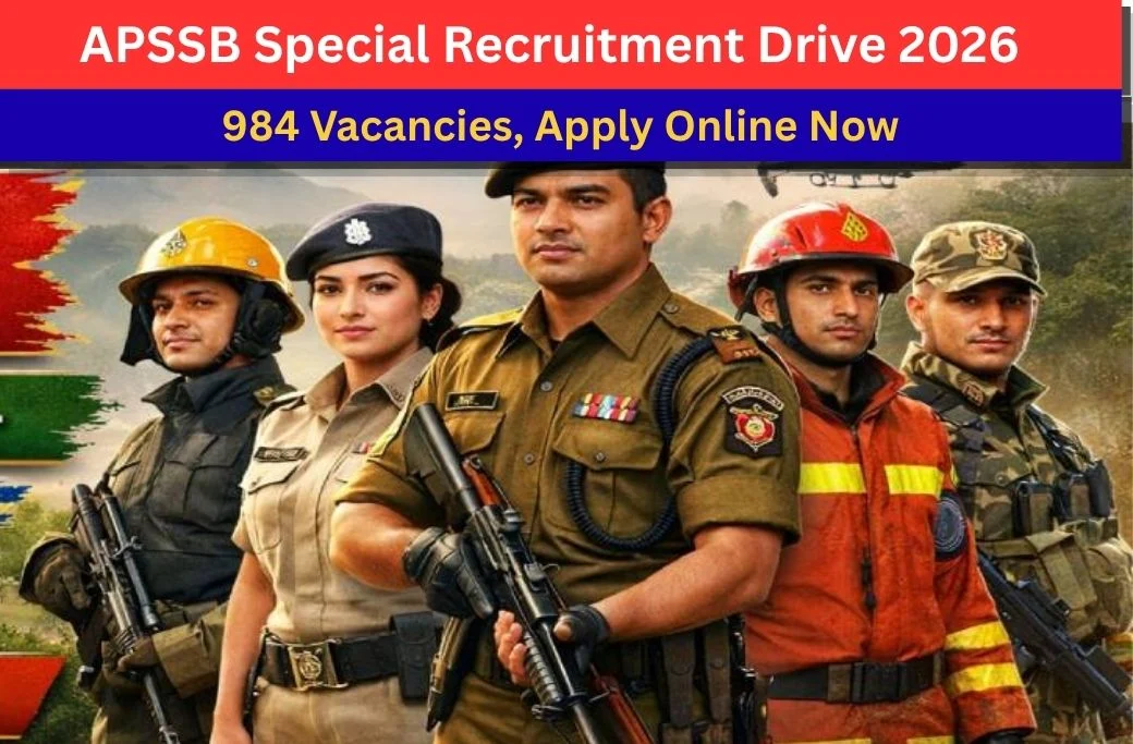 APSSB Special Recruitment Drive 2026 : 984 Vacancies, Apply Online Now योग्यता मात्र 10वीं पास