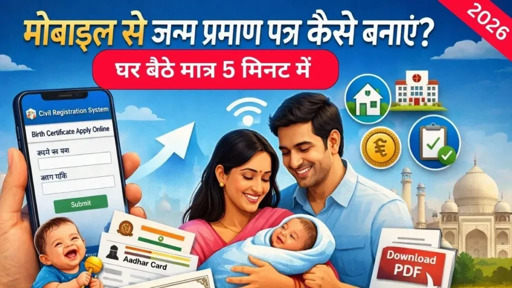 2026 में Mobile से बच्चों का जन्म प्रमाण पत्र कैसे बनाएं?